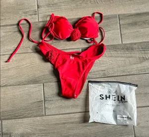 SHEIN Bold Red Bikini Set thumbnail 1