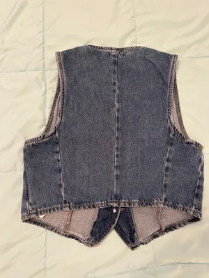 ZARA Denim Cropped Vest thumbnail 2