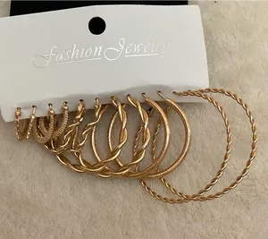 Fashion Jewelry Gold-Tone Mixed Hoop Earring Set thumbnail 1