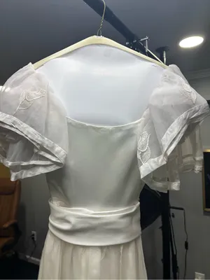 White Sheer Overlay Midi Dress with Embroidered Skirt thumbnail 5