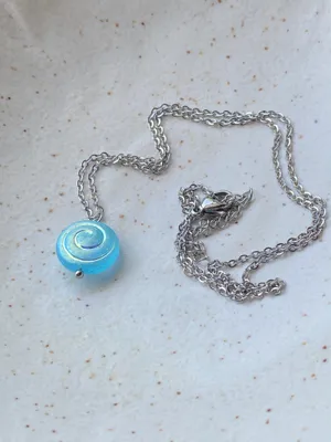 Handmade spiral swirl uzumaki funky boho fairy style simple necklace🌀 thumbnail 6