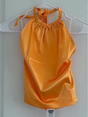 Noisy May Christina Satin Halter Top XS Radiant Yellow thumbnail 2