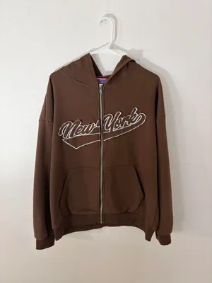 Edikted new york oversized zip up hoodie thumbnail 1