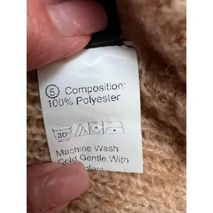 SHEIN Beige Knit Sweater M, Cozy V Chevron Design, Soft Fall‎ Winter Pullover thumbnail 5