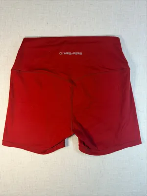 Gymreapers Women’s High Waisted Biker Athletic Gym Shorts Rust Brick Red Medium thumbnail 7