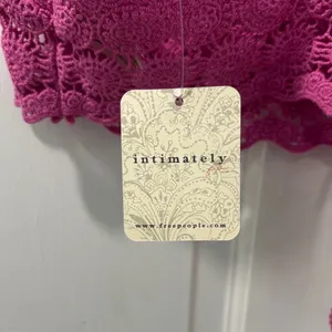 Intimately by Free People Crochet Bralette Fiji Flower Pink Rose Size Medium NWT thumbnail 2