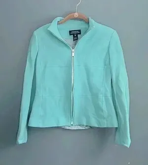 Jones New York blue wool blend light‎ weight jacket Womans size 6 P thumbnail 1