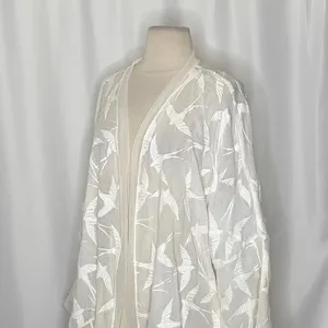Anthropologie LILKA Shorebird Embroidered Bird Swim Cover-Up Jacket Medium Large thumbnail 6