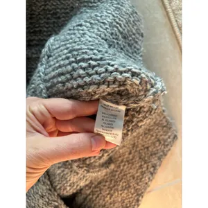 Theory Wool Sweater Womens Petite Gray Short Sleeve Chunky Cashmere Y2K Preppy‎ thumbnail 3