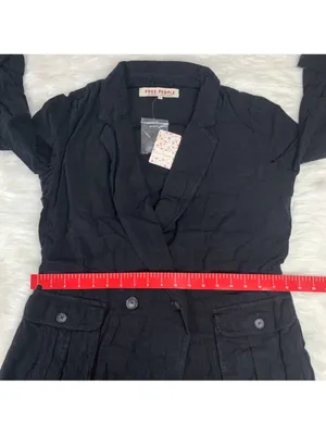 NEW Free People Linen Blend Charly Blazer SIZE MEDIUM MIDNIGHT NWT thumbnail 12