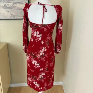 REFORMATION Red‎ Floral Mabille Midi Dress Size 2 thumbnail 6