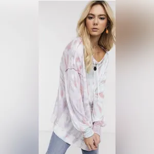 We The Free Pink & White Tie-Dye Pullover Hoodie thumbnail 5