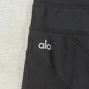 Alo Yoga High-Waist Moto Legging Black Ribbed Mesh Performance W0245R Size XS thumbnail 7