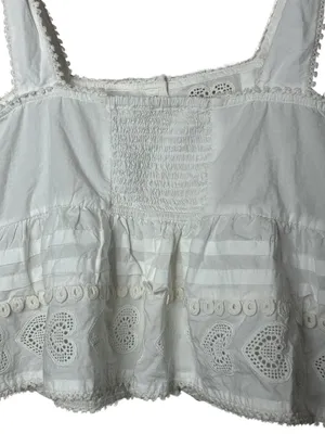 Forever That Girl Anthropologie Heart Lace Babydoll Blouse Medium thumbnail 5