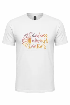 Gildan Unisex 100% White Cotton “Kindness Always Matters” Short Sleeve TShirt Size XL thumbnail 1