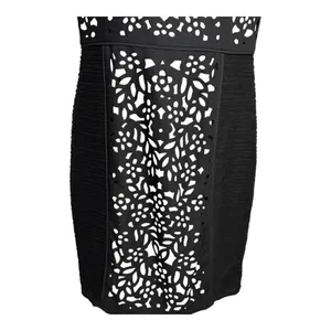 Anthropologie Maeve | Lasercut‎ Basalt Sheath Black Dress Short Sleeve Size 10 thumbnail 6