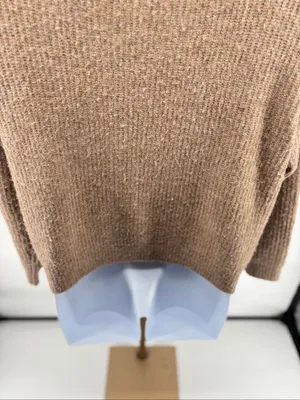 L’Agence Jamison Double-Breasted Cardigan Womens Size S Tan Cropped thumbnail 11