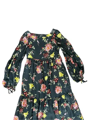 Anthropologie Women’s Evelin Square Neck Floral 3/4 Length Sleeve Maxi Dress S thumbnail 7