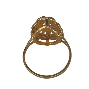 Vintage Diamond Cut Filagree Ring Gold thumbnail 4