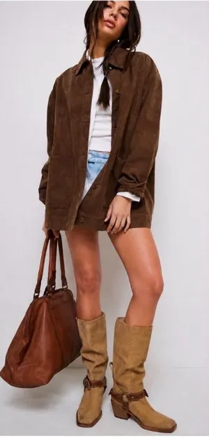 Free People We The Free Denver Double Buckle Sand Suede Western Boots 8.5 thumbnail 1