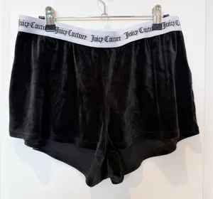 Y2K Juicy Couture Womens Micro Mini Lounge Shorts Large Spell Out Rhinestone thumbnail 1
