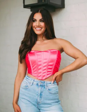 These Three Pink Corset Top thumbnail 1