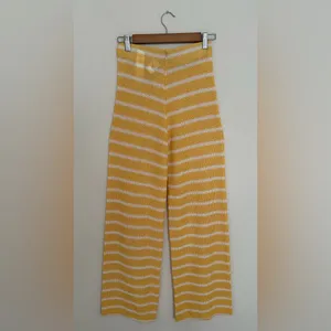 Zara Yellow Striped Wide Leg Pants thumbnail 2