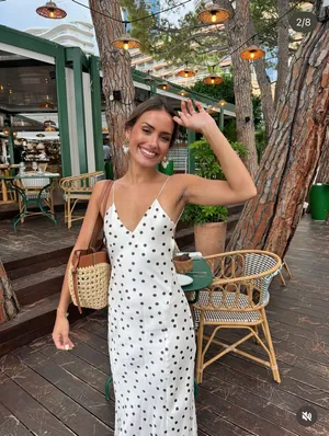 Zara Elegant Polka Dot satin effect Slip maxi Dress thumbnail 8
