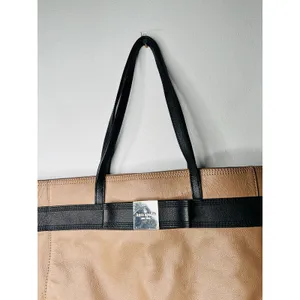 KATE SPADE Beige Tan Black Top Handle Tote Bow Detail Shoulder Bag thumbnail 3