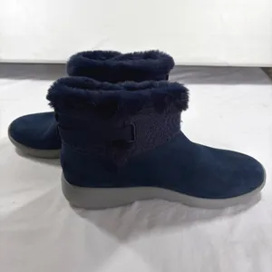 Skechers On-the-GO Joy Bundle Up Navy Blue Faux Fur‎ Suede Boots Womens 9.5 thumbnail 2