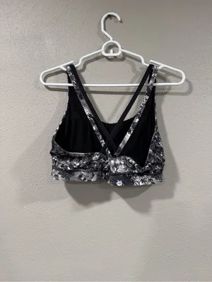 Lululemon Energy Bra Flowabunga Black Angel Wing / Black thumbnail 4