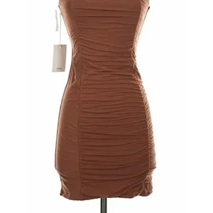 Wilfred Lydia Brown Ruched Mini Dress Bodycon‎ Small Petite Coquette Minimalist thumbnail 4