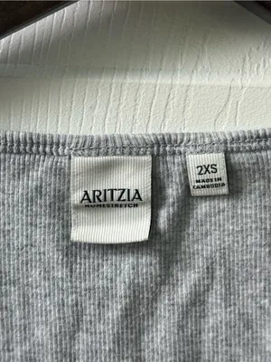 Aritzia Homestretch Rib Henley Tank in Gray thumbnail 4