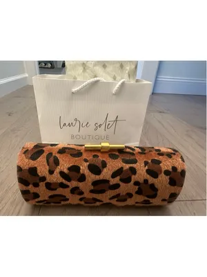 NWT Women's BC Bags Leopard Print Haircalf Clutch - brown/black thumbnail 3