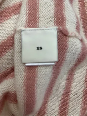 Adam Lippes Cream and Dusty Pink Striped Cashmere Sweater Size XS thumbnail 4