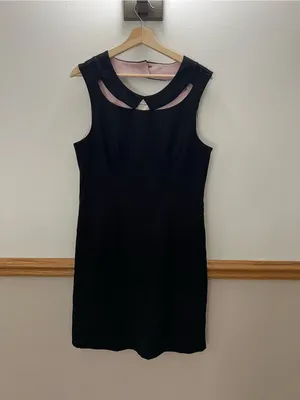 NWT Anthropologie STCL Stamp Dress Black Faux Collar size 12 retails $148 thumbnail 2