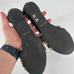 Aldo Gold Silver Metallic Strappy Women’s Flats Sandals‎ Size 7.5 leather thumbnail 13