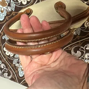 Vintage Dooney & Bourke Cream and Brown Satchel thumbnail 7