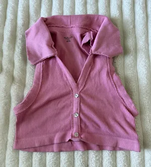 Urban Outfitters Pink Ribbed Crop Top thumbnail 1