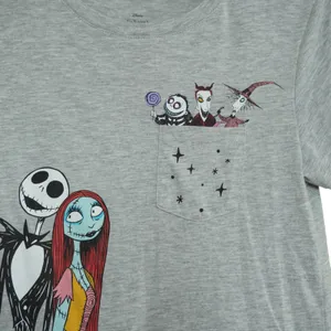 Disney Women's Medium Nightmare Before Christmas Jack Sally Zero Pocket T-Shirt thumbnail 4