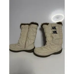 Totes Women's Winter Snow Boots Ivory Faux Fur Lining Double Buckle Zip Up 8 C-2 thumbnail 2