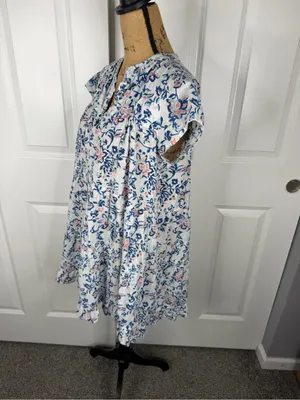 Roberta Roller Rabbit Sz S Floral Cotton Mini Dress Boho Cottagecore Casual thumbnail 6