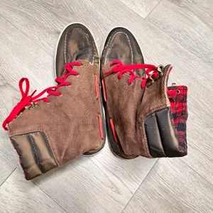 Sperry Top Sider Acklins Brown Corduroy Flannel Lined High Top‎ Boots Size 8.5 thumbnail 4