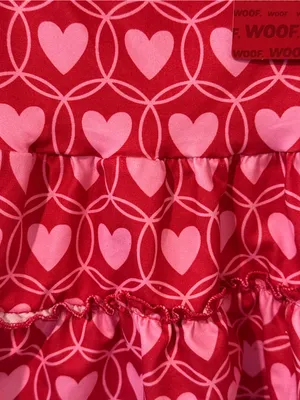 Heart nwt size small Pink red ruffle pet dog cat dress apparel costume valentine thumbnail 2