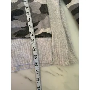 Aerie Gray Camo Oversized Crew Neck Sweatshirt‎ Ribbed Panels Small thumbnail 8