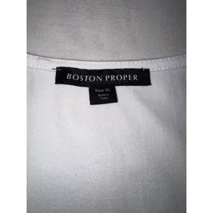 Boston Proper White Puff Sleeve Wrap Top‎ V-Neck Cotton Stretch 32310102 XL thumbnail 5