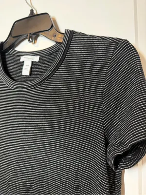 Daily Ritual Black Stripe Short Sleeve Crew Neck Tee thumbnail 2