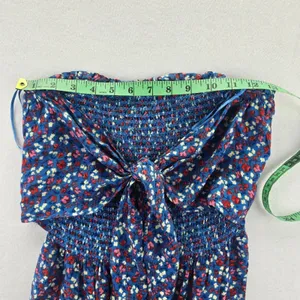 Patrons of Peace 20G Blue Floral Smocked Wide‎ Leg Jumpsuit Women's Size M thumbnail 8