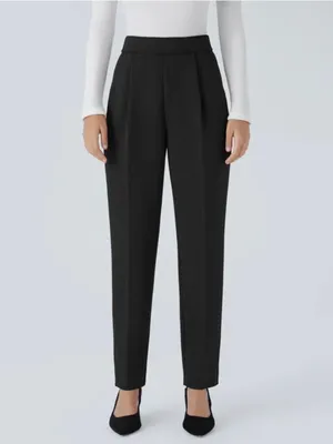 Halara Flex High Waisted Pleated Side Pocket Tapered Work Pants Black Large thumbnail 8