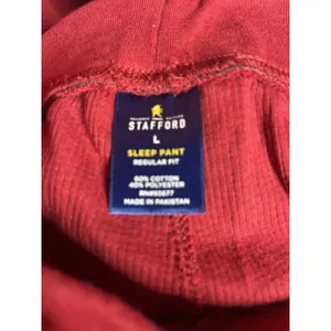Strafford Men's Waffle Pajama‎ Pant Set, Burgundy, Shirt, M Pants, L I0182 thumbnail 3